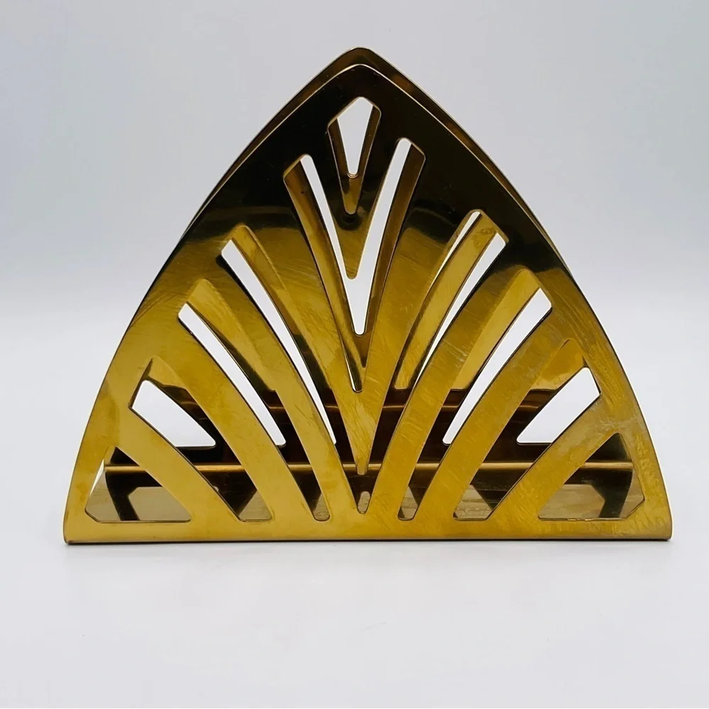 VTG Napkin Holder Ikea Tillstallning Desk Letter Rack Brass Colour Modern Class